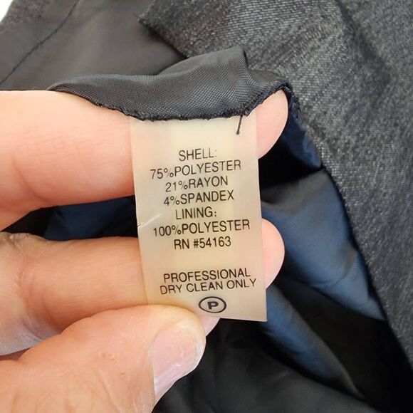 CALVIN KLEIN Size 14 Zip Front Sheath Dress  POCKETS! Sleeveless Career Grey S2 - Picture 6 of 6